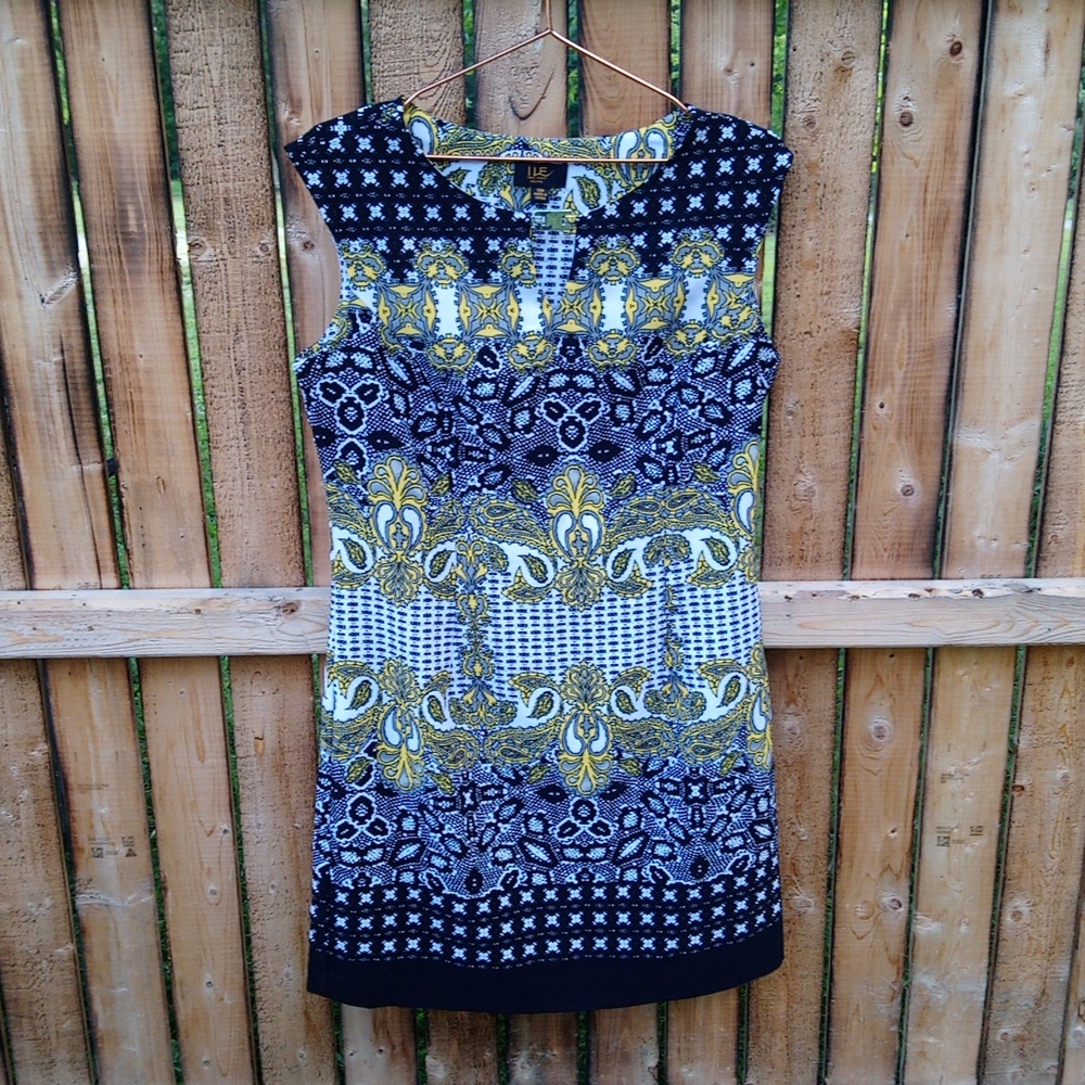 New York Petite Women's Multi Color Multi Pattern Dress